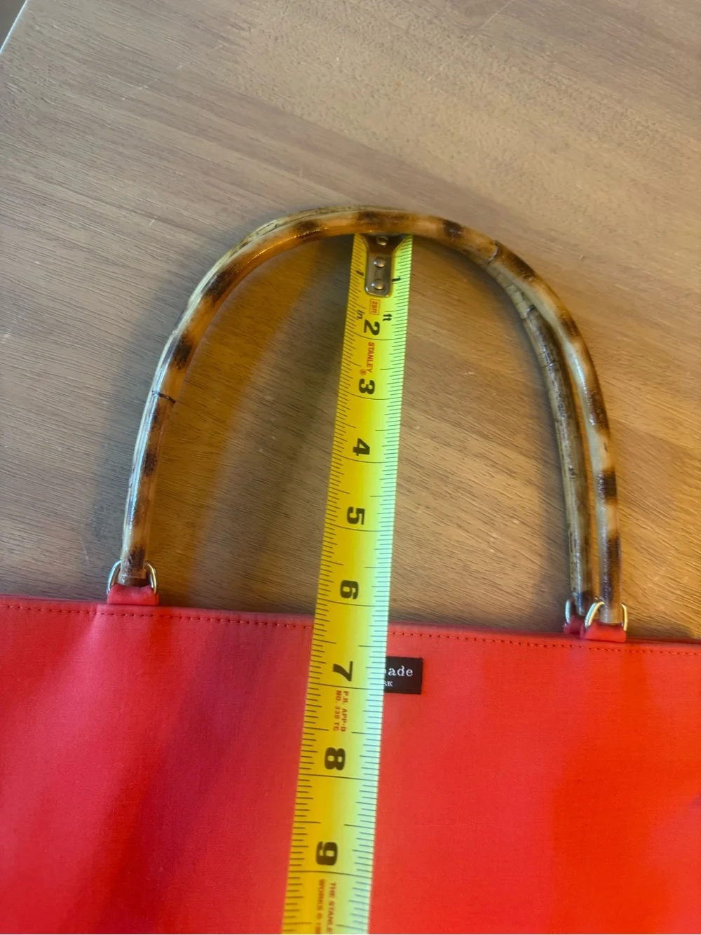 Vintage Kate Spade orange bamboo handles hand bag